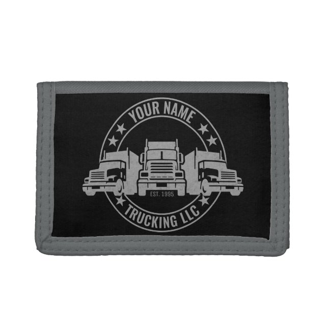 Personalized Trucker Big Rig Semi Truck Trucking  Trifold Wallet (Front)