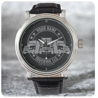 Personalized Trucker Big Rig Semi Truck Trucking Watch