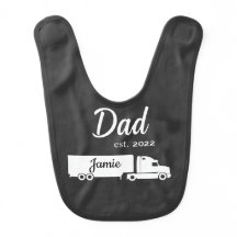 Personalized Trucker Dad Bibs with Semi Truck