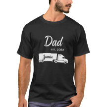 Personalized Trucker Dad Shirt with Semi Truck