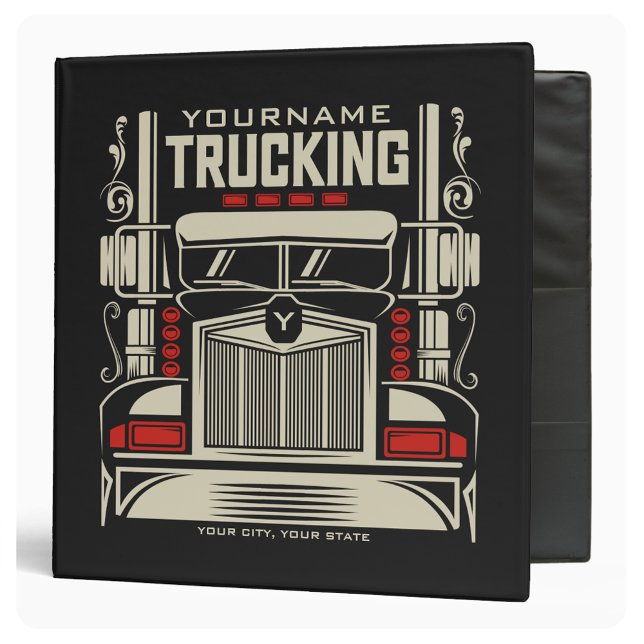 Personalized Trucking 18 Wheeler BIG RIG Trucker 3 Ring Binder (Creator Uploaded)