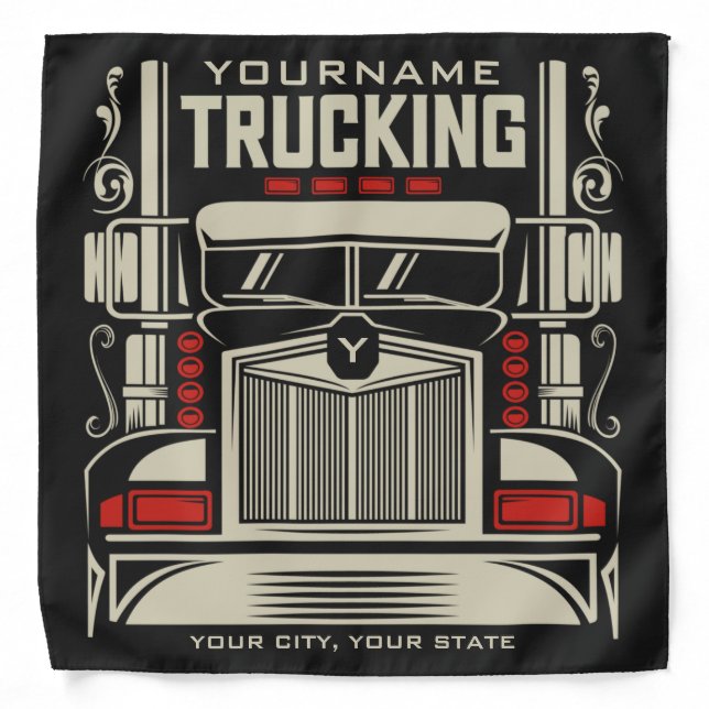 Personalized Trucking 18 Wheeler BIG RIG Trucker  Bandana (Front)