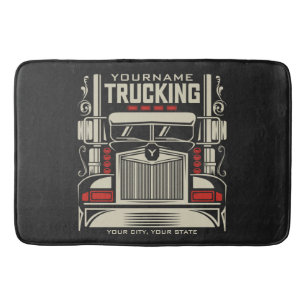 Personalized Trucking 18 Wheeler BIG RIG Trucker Bath Mat
