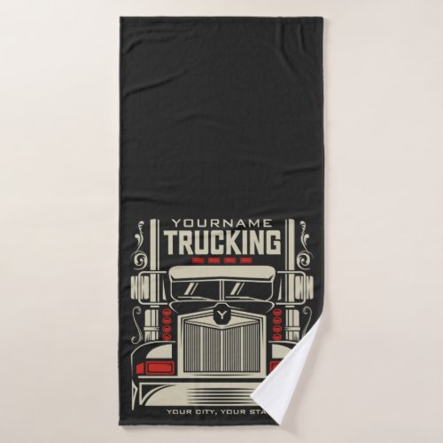 Personalized Trucking 18 Wheeler BIG RIG Trucker  Bath Towel Set