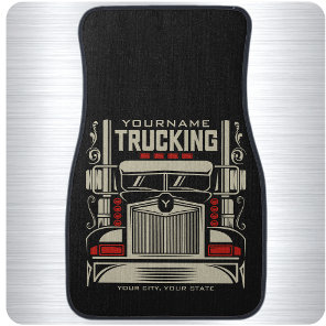 Personalized Trucking 18 Wheeler BIG RIG Trucker  Car Floor Mat