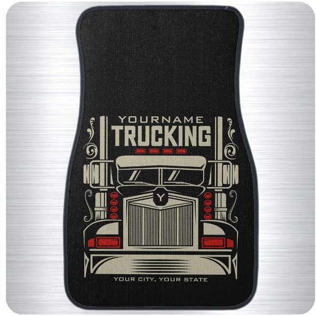 Personalized Trucking 18 Wheeler BIG RIG Trucker  Car Floor Mat (Creator Uploaded)