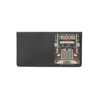 Personalized Trucking 18 Wheeler BIG RIG Trucker  Checkbook Cover