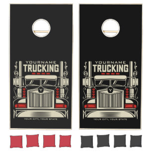 Personalized Trucking 18 Wheeler BIG RIG Trucker Cornhole Set