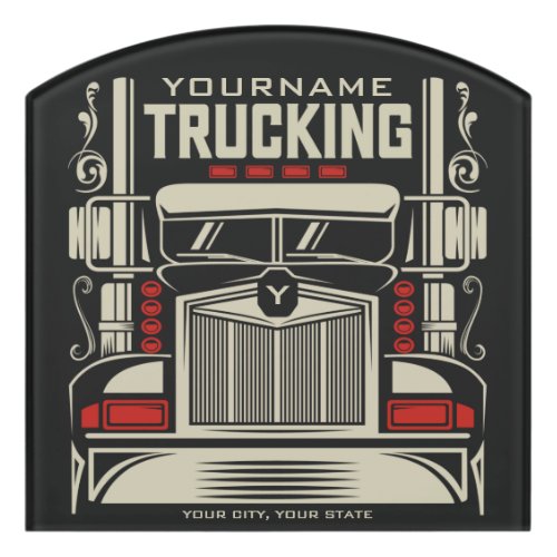 Personalized Trucking 18 Wheeler BIG RIG Trucker  Door Sign