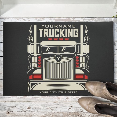Personalized Trucking 18 Wheeler BIG RIG Trucker  Doormat