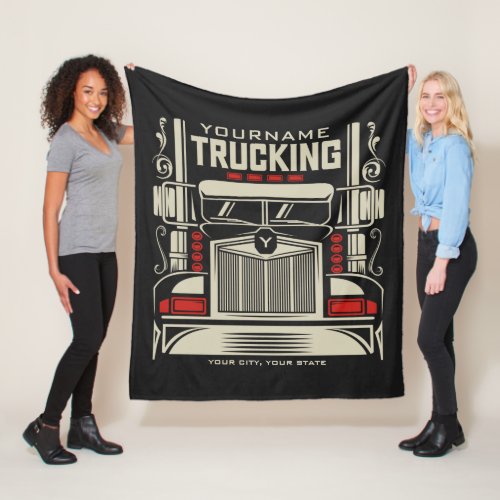 Personalized Trucking 18 Wheeler BIG RIG Trucker  Fleece Blanket