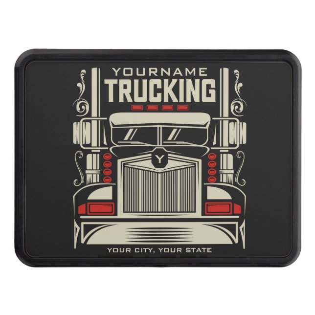 Personalized Trucking 18 Wheeler BIG RIG Trucker  Hitch Cover (Front)
