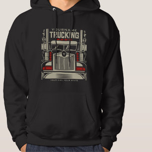 Personalized Trucking 18 Wheeler BIG RIG Trucker Hoodie