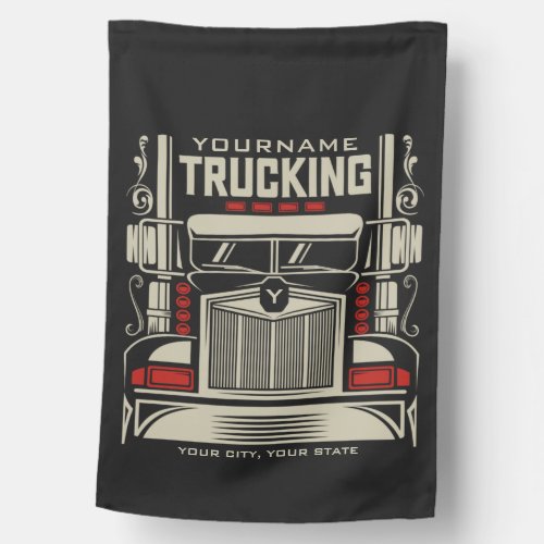 Personalized Trucking 18 Wheeler BIG RIG Trucker  House Flag