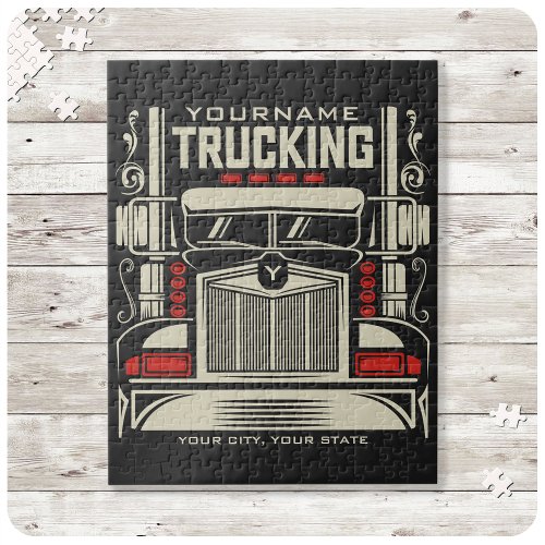 Personalized Trucking 18 Wheeler BIG RIG Trucker  Jigsaw Puzzle