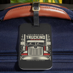 Personalized Trucking 18 Wheeler BIG RIG Trucker Luggage Tag