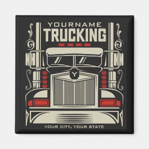 Personalized Trucking 18 Wheeler BIG RIG Trucker Magnet