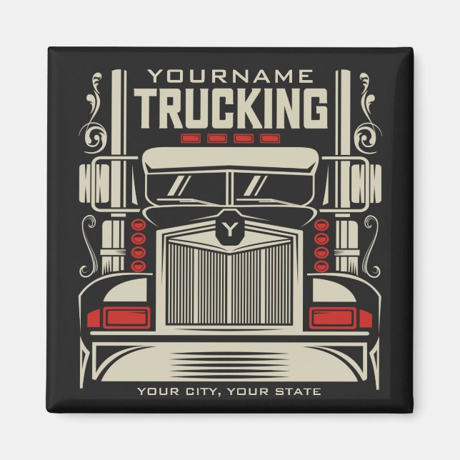 Personalized Trucking 18 Wheeler BIG RIG Trucker  Magnet (Front)