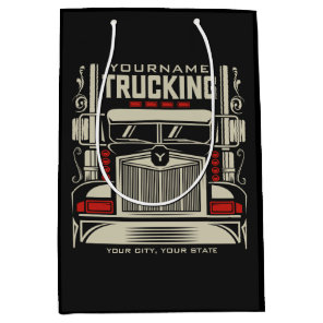 Personalized Trucking 18 Wheeler BIG RIG Trucker  Medium Gift Bag