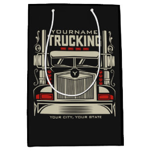 Personalized Trucking 18 Wheeler BIG RIG Trucker Medium Gift Bag
