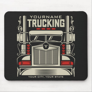 Personalized Trucking 18 Wheeler BIG RIG Trucker Mouse Pad