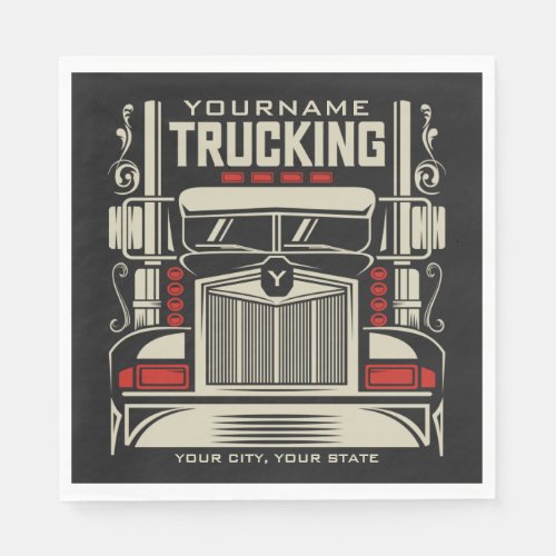 Personalized Trucking 18 Wheeler BIG RIG Trucker Napkins