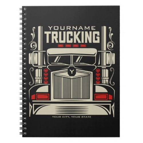 Personalized Trucking 18 Wheeler BIG RIG Trucker Notebook