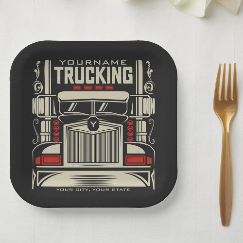 Personalized Trucking 18 Wheeler BIG RIG Trucker  Paper Plates