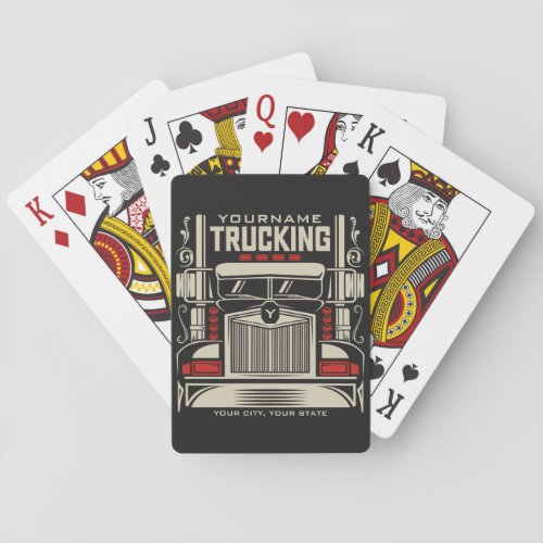 Personalized Trucking 18 Wheeler BIG RIG Trucker  Poker Cards