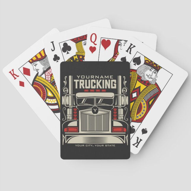 Personalized Trucking 18 Wheeler BIG RIG Trucker  Poker Cards (Back)