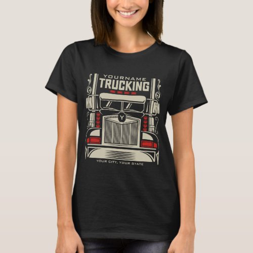 Personalized Trucking 18 Wheeler BIG RIG Trucker T_Shirt