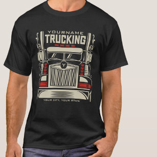 Personalized Trucking 18 Wheeler BIG RIG Trucker  T-Shirt