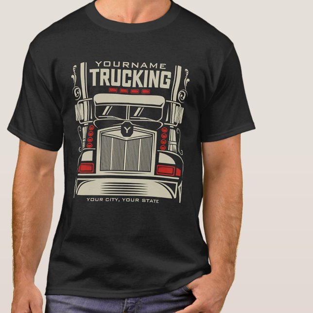 Personalized Trucking 18 Wheeler BIG RIG Trucker  T-Shirt (Creator Uploaded)