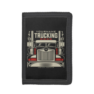 Personalized Trucking 18 Wheeler BIG RIG Trucker  Trifold Wallet