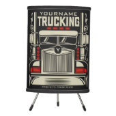 Personalized Trucking 18 Wheeler BIG RIG Trucker  Tripod Lamp (Front)