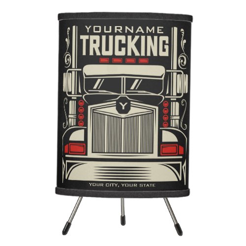 Personalized Trucking 18 Wheeler BIG RIG Trucker  Tripod Lamp