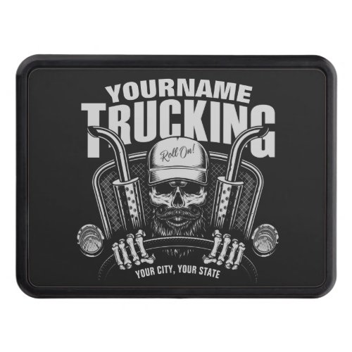 Personalized Trucking Skull Trucker Big Rig Truck Hitch Cover