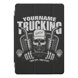Personalized Trucking Skull Trucker Big Rig Truck iPad Pro Cover