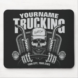 Personalized Trucking Skull Trucker Big Rig Truck Mouse Pad