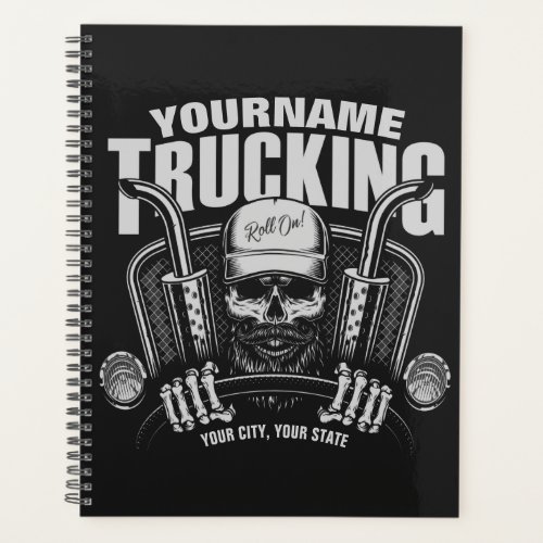 Personalized Trucking Skull Trucker Big Rig Truck Planner