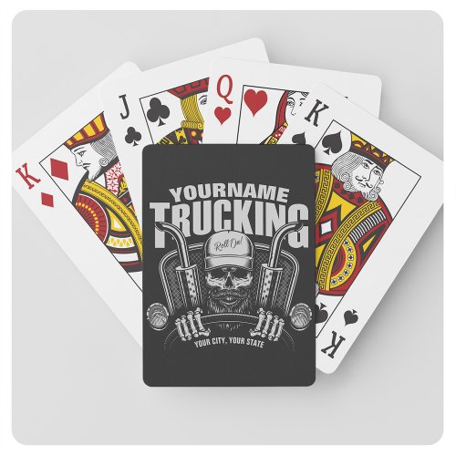 Personalized Trucking Skull Trucker Big Rig Truck Poker Cards