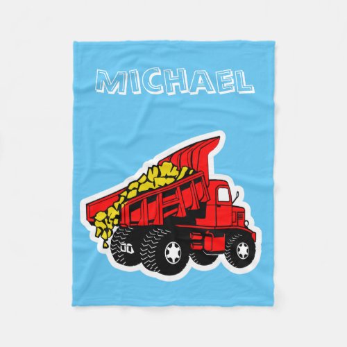 Personalized trucks  boys name fleece blanket