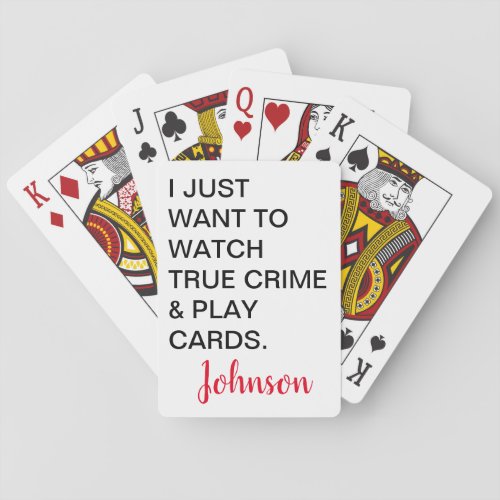 Personalized True Crime Lover Playing Cards