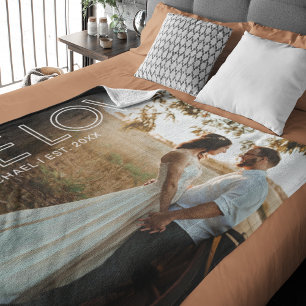 Personalized True Love Couple Photo Sherpa Blanket