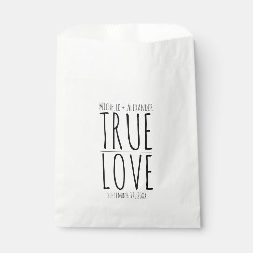 Personalized True Love Wedding Treat Favor Bag