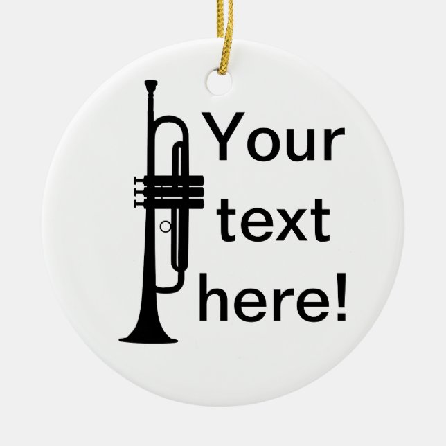Personalized Trumpet Ceramic Ornament (Front)