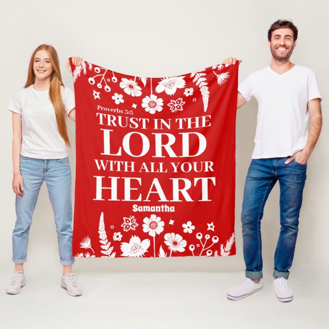 Personalized Trust in the Lord Christian Fleece Blanket (In Situ)
