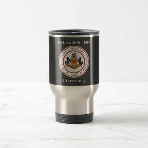 + PERSONALIZED TRVL MUG - wht/blk - Camo Stainless