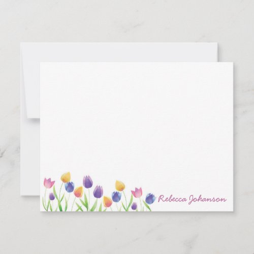 Personalized Tulip Note Card