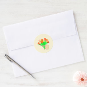 Personalized Tulips Classic Round Sticker